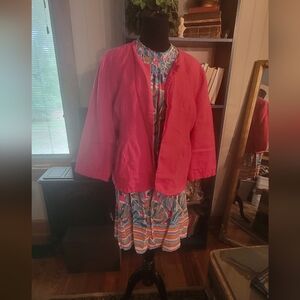 C&I XL palm leaf high neck tank dress